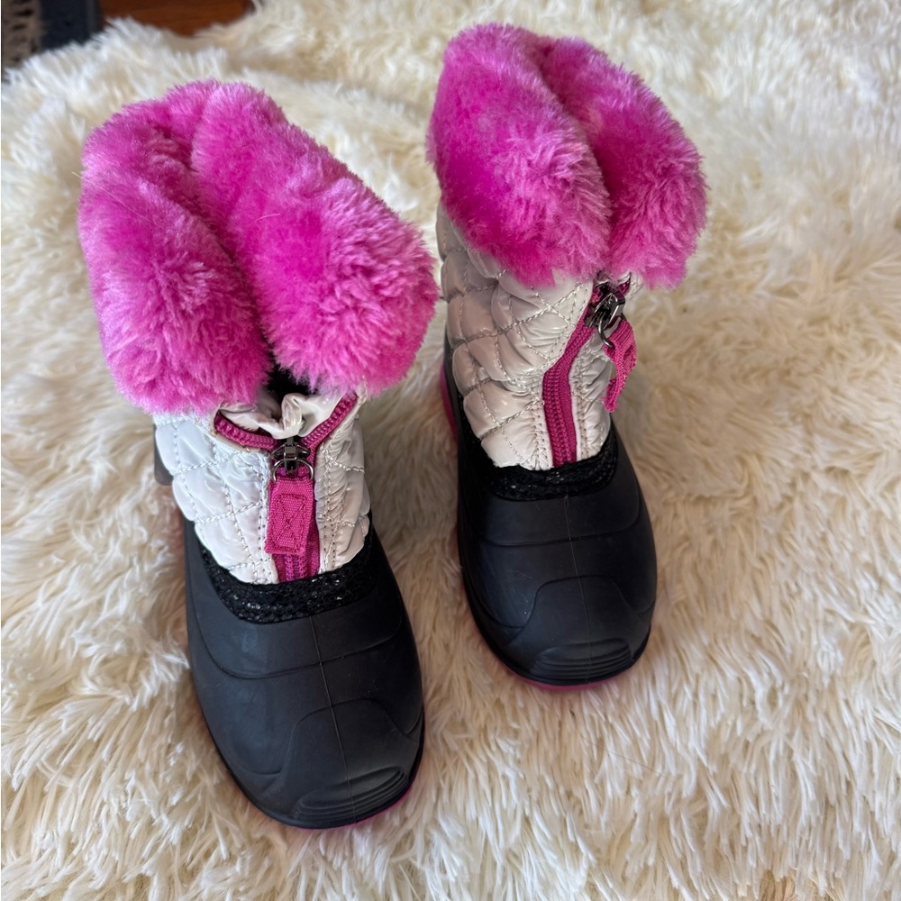 Kamik Pink and Black Quilted Kids' Boots